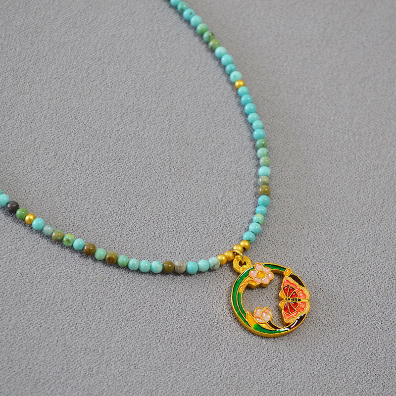 Zarte handwerkliche Gold Halskette