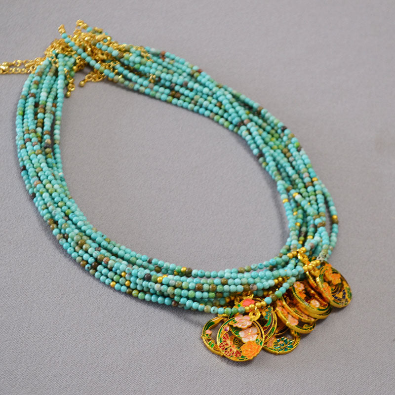 Zarte handwerkliche Gold Halskette