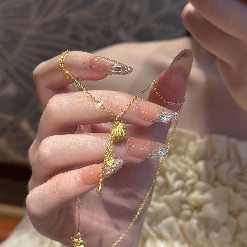 Zarte handwerkliche Gold Halskette