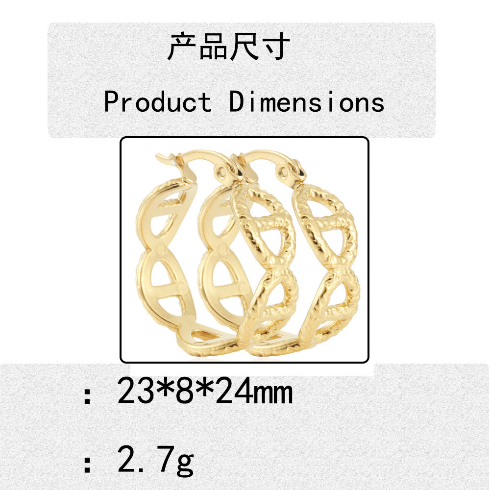 Zarte handwerkliche Gold Ohrring