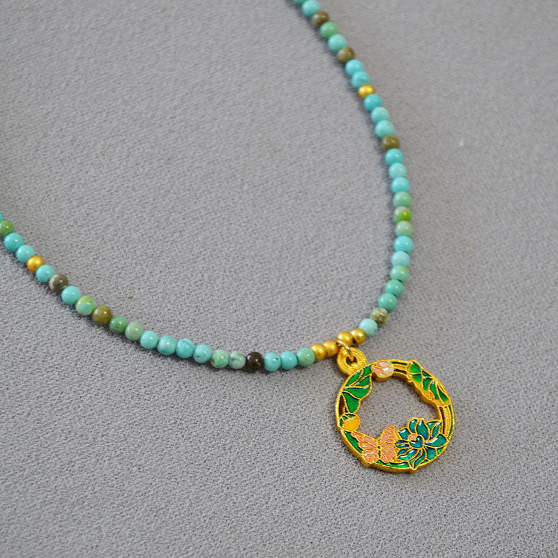 Zarte handwerkliche Gold Halskette