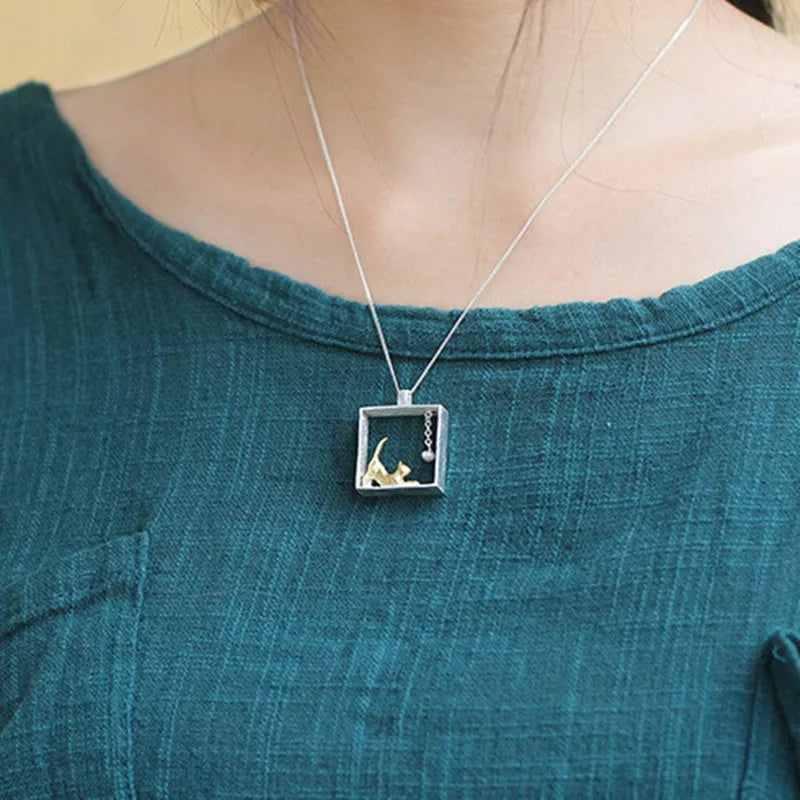 Zarte handwerkliche Silber Halskette