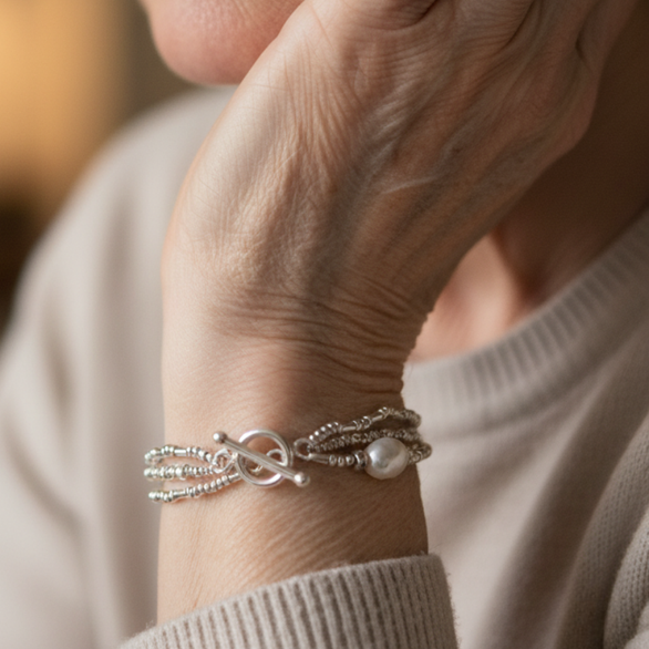 Handgefertigte Vintage Perlen Armband