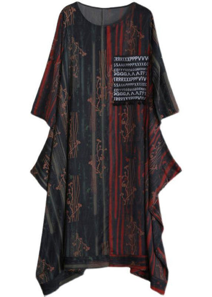 Asymmetric Dresses Print Robes Spring Dresses Gown