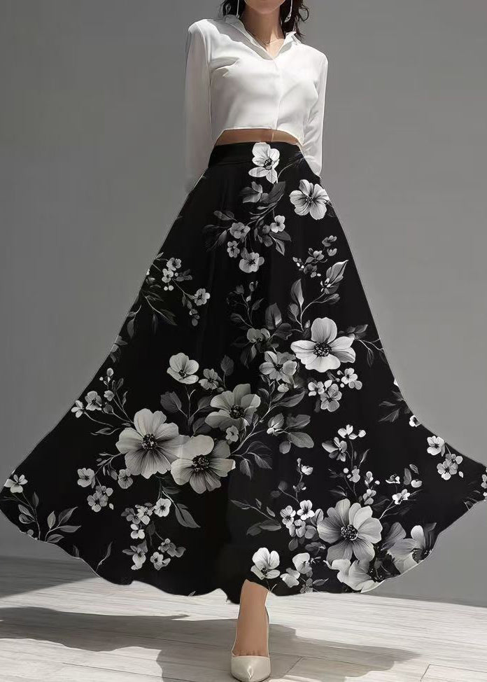 Fine Black Chiffon Skirt Exra Large Hem Summer