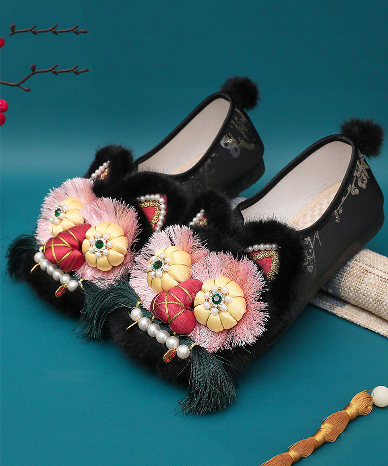Style Splicing Tiger Head Shoes Embroidered Soft Sole