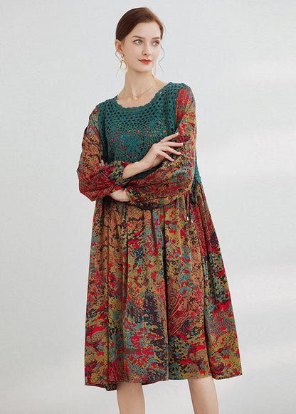 Blue Print Loose Dress Spring