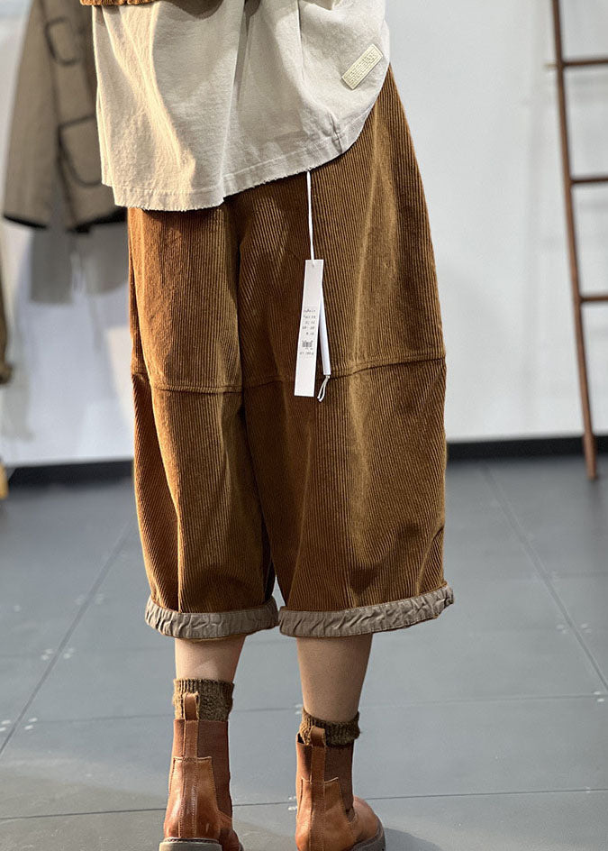 Diy Chocolate V Neck Patchwork Double Breast Corduroy Two Piece Set Outfits Fall