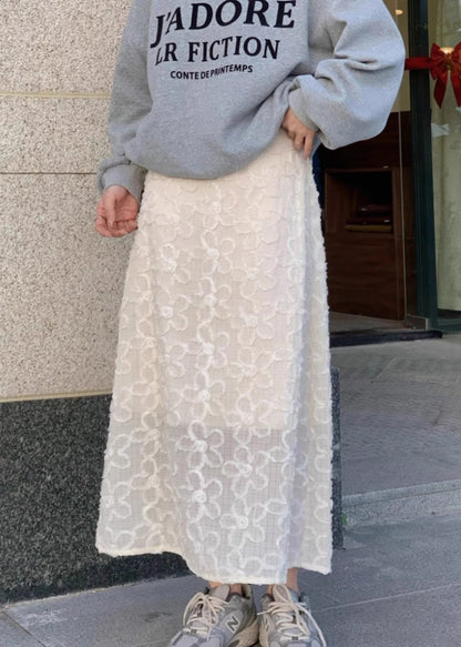 White High Waist Cotton Skirts Summer