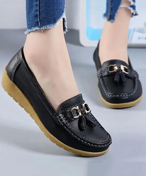 White Splicing Comfortable Loafer Shoes