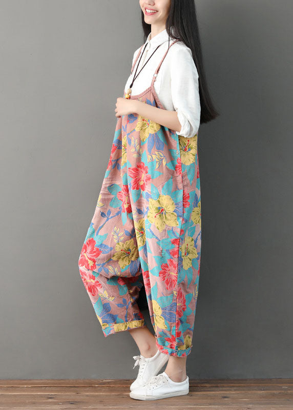 Natural Pink Print Jumpsuit Spring