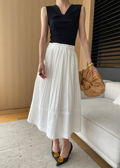 Yellow Ruffled High Waist Cotton Skirts Summer