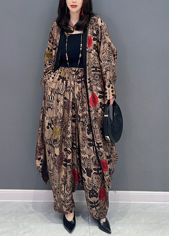 Cardigan and Pants Cotton Two Pieces Set Fall