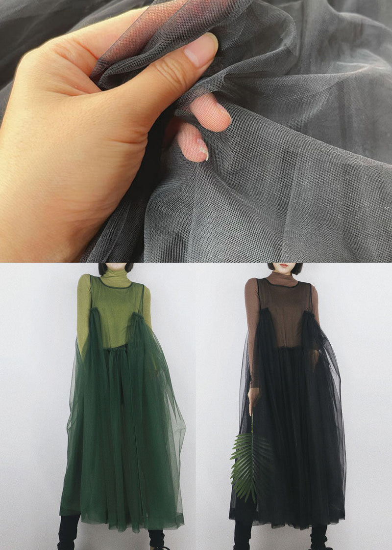 Black Ruffled Patchwork Tulle Vacation Dresses Sleeveless