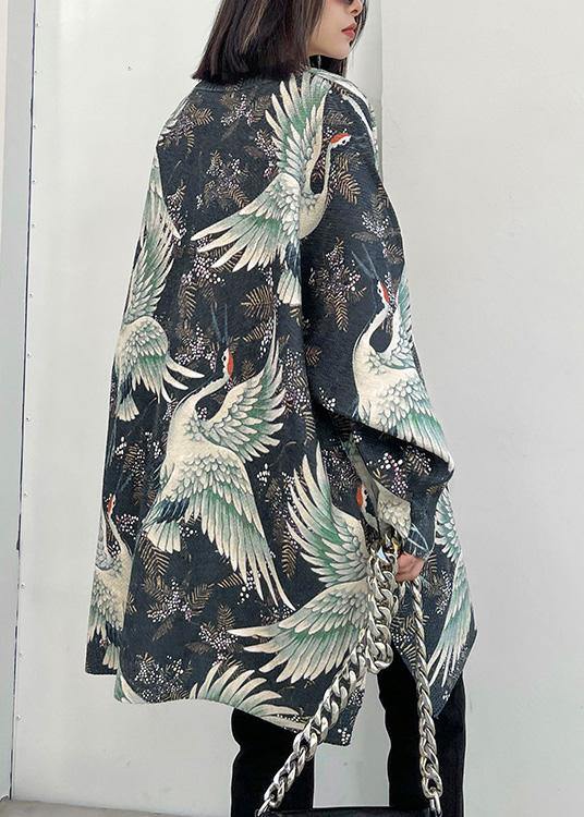 Unique O Neck Spring Blouses for Tutorials Crane Design Tops
