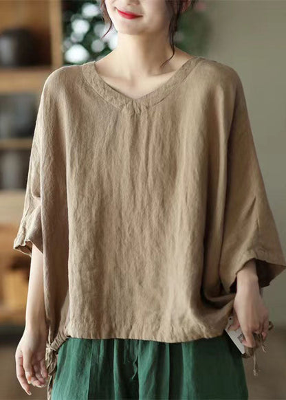 Green O-neck Embroideried Cotton Blend Top Long Sleeve