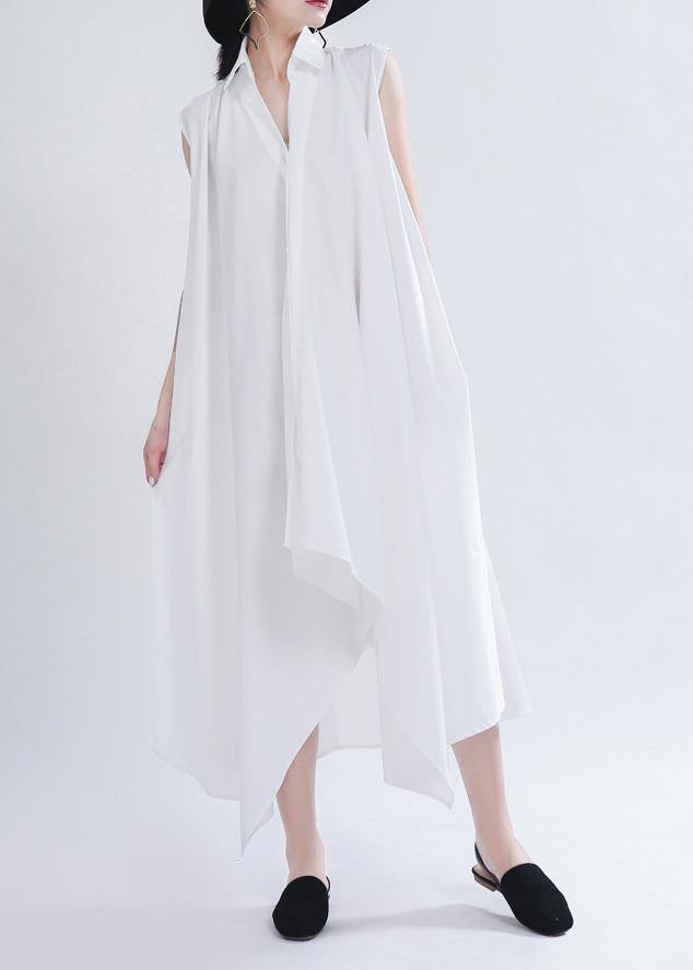 Art White Peter Pan Collar Summer Chiffon Dress