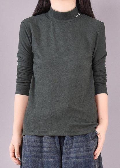 High Neck Spring Blouse Tutorials Blackish Green Blouses