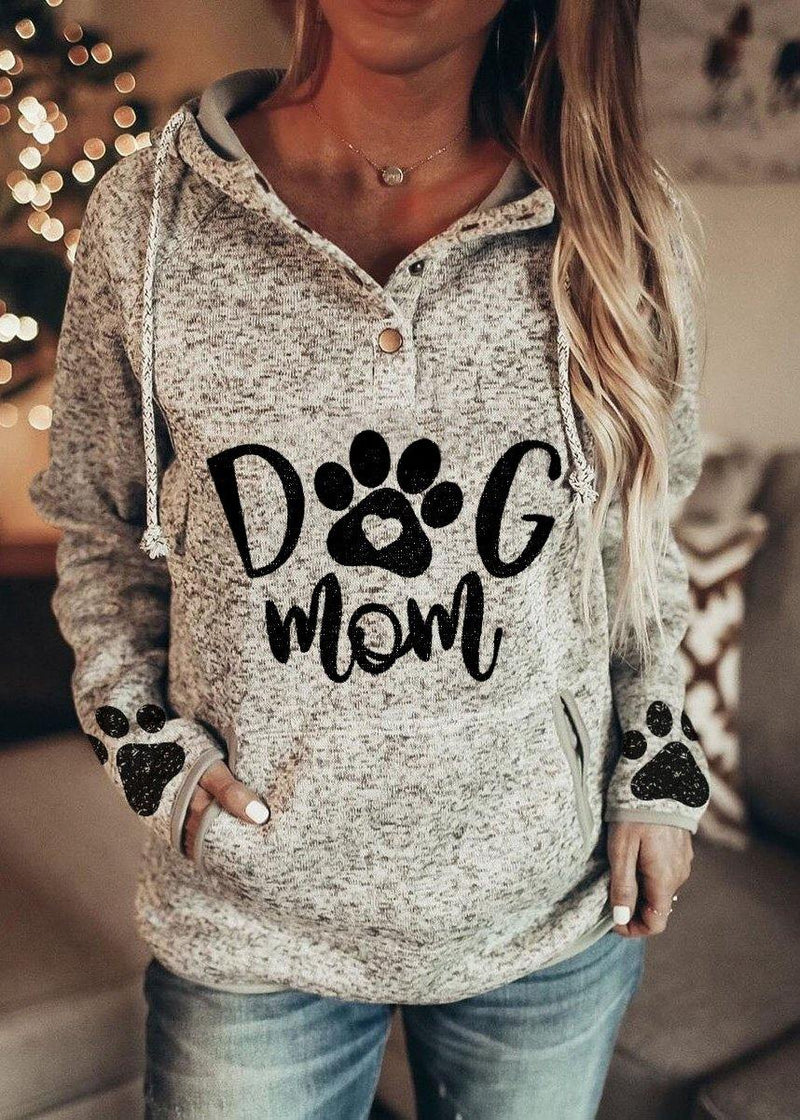 Dog Mom' Graphic Print Sweatshirt Shirts