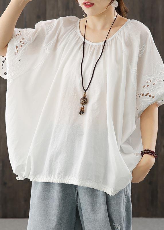 Diy Chocolate Hollow Out Cotton Blouse Top Summer