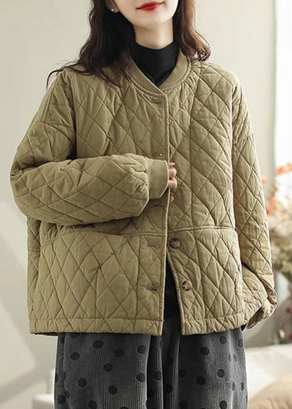 Green Oversized Warm Fine Cotton Filled Coats Winter
