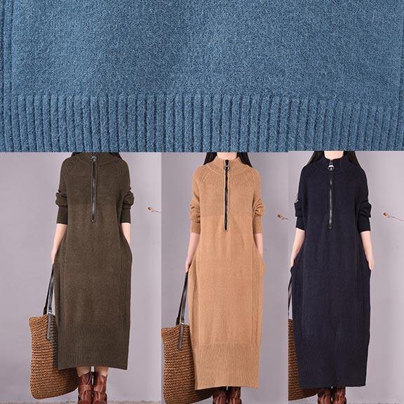Diy Zippered Pockets Spring Clothes for Pattern Black Loose Dresses
