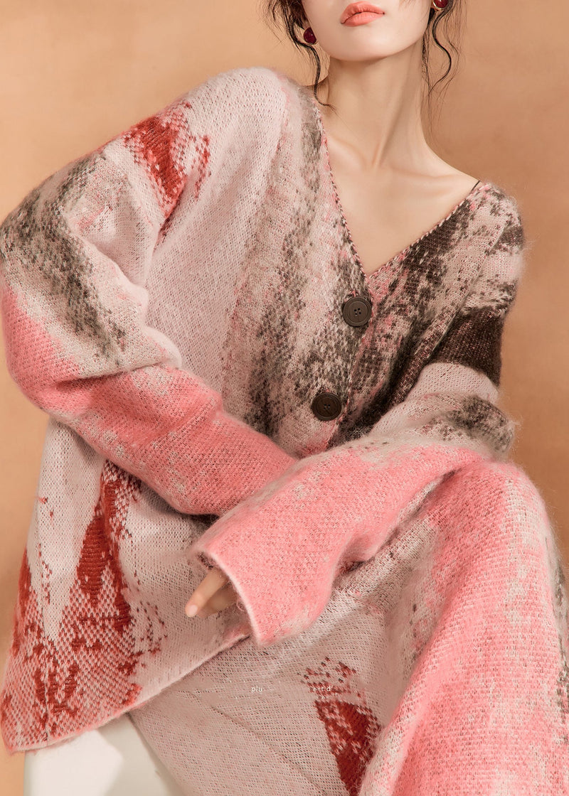 New Print Sweater Cardigan and Skirt Knitted Set for Autumn