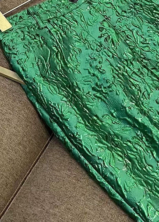 Boutique Green Coat and Pants Cotton Two Piece Set Outfits Fall