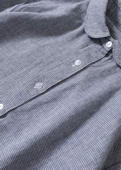 Diy Blue Peter Pan Collar Button Cotton Vacation Dresses Long Sleeve Spring