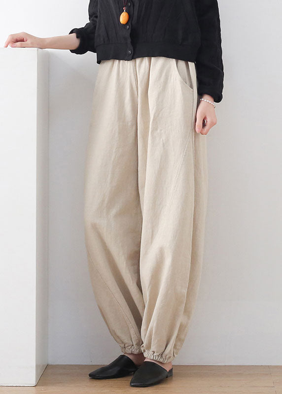 Linen Colour Loose Linen Lantern Pants Draping Summer