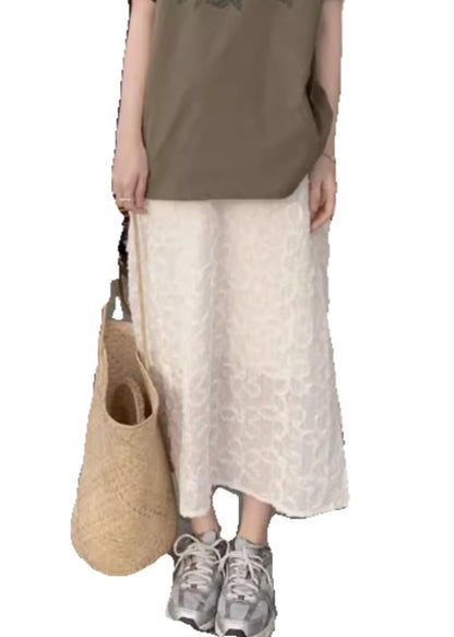 White High Waist Cotton Skirts Summer