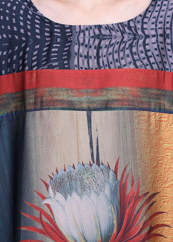 Italian Print Chiffon Asymmetrical Design Wide Leg Two Pieces Set
