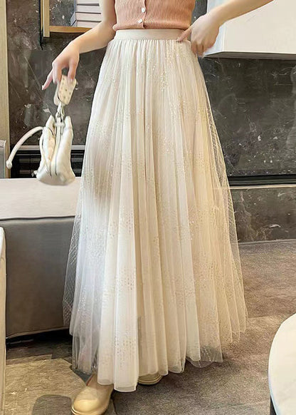 Art Apricot Wire High Waist Tulle Skirts Summer
