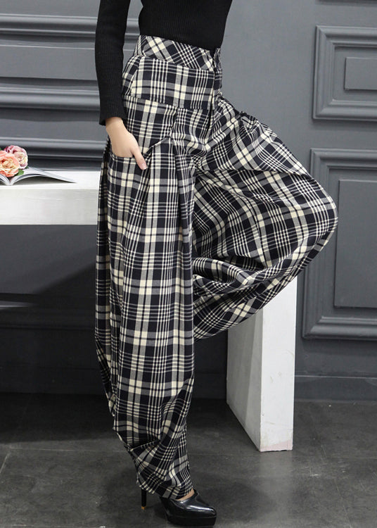 Plaid Pockets Cargo Fall Pants