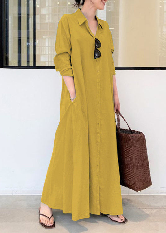 Army Green Oversized Cotton Robe Dresses Spring