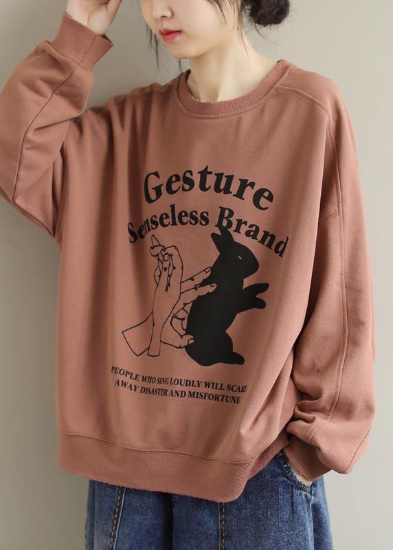 Italian Brown Blouses for O Neck Spring Blouses