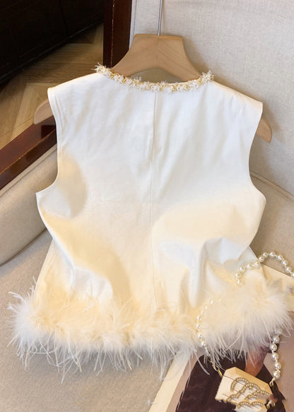 Modern Apricot O-neck Button Waistcoat Fall