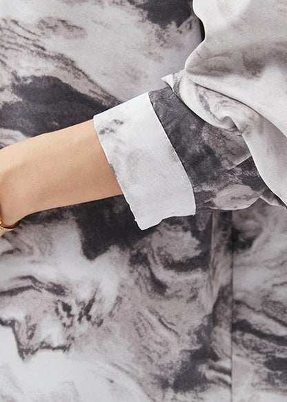 White Oversized Tie Dye Cotton Top Spring