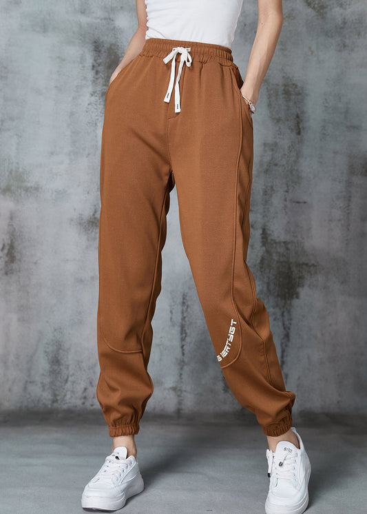 Khaki Oversized Patchwork Cotton Harem Pants Spring