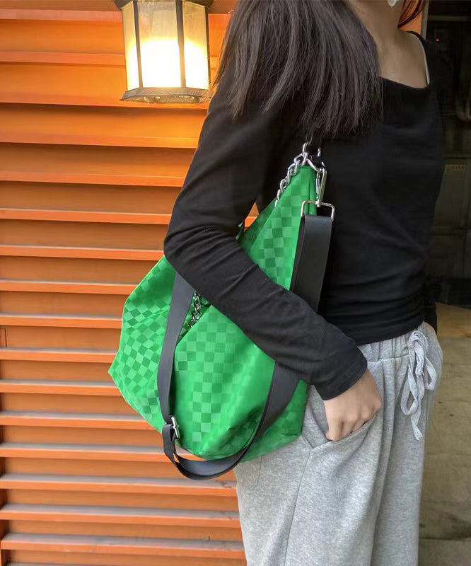 Green Large Capacity Velour Satchel Bag Handbag