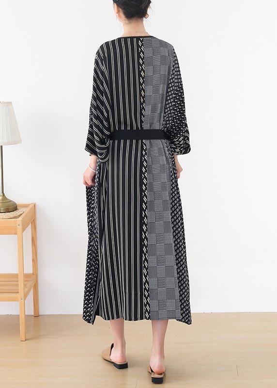 New Lace Up Qianniao Print Short Sleeve Dress for