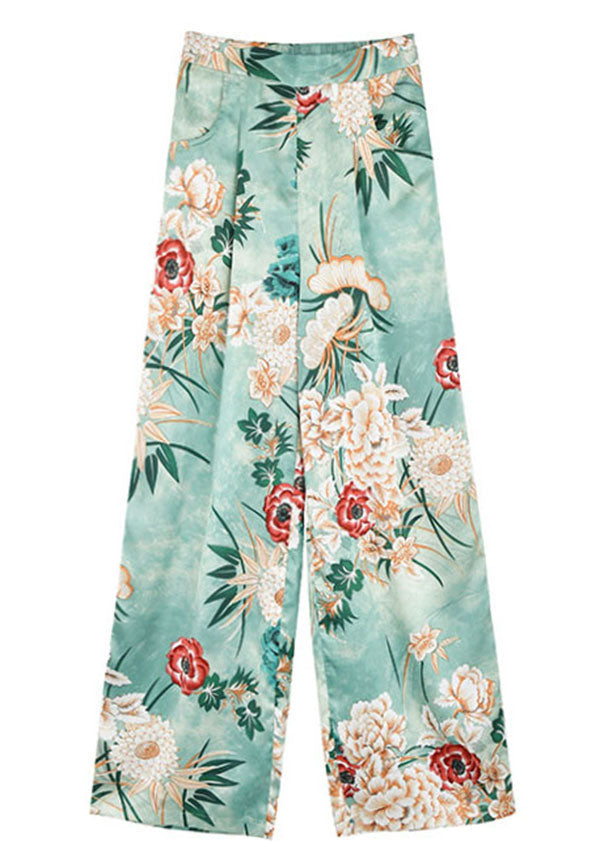 Loose Blue Print Summer Pants