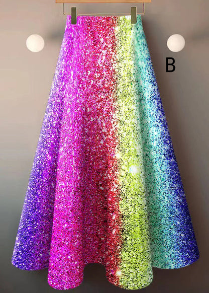 Print Elastic Waist a Line Skirts Summer New Style