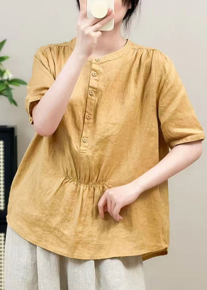 Boutique Purple Oversized Wrinkled Linen Shirt Top Summer