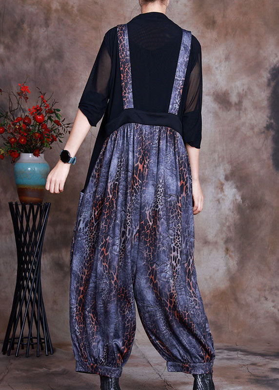 Blue Patchwork Print Two Pieces Set Spring