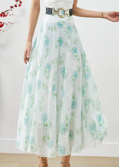Green Chiffon Skirts Exra Large Hem Fall
