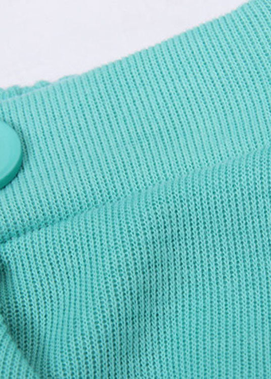 Green Asymmetrical Knit Skirt Spring