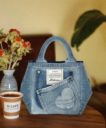 New Blue Large Capacity Versatile Denim Tote Bag