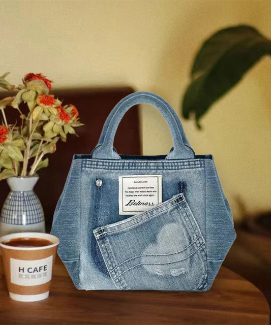 New Blue Large Capacity Versatile Denim Tote Bag
