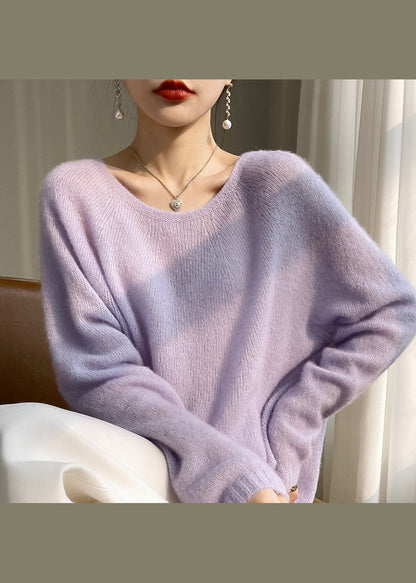 Pink O Neck Cozy Cashmere Knit Top Spring